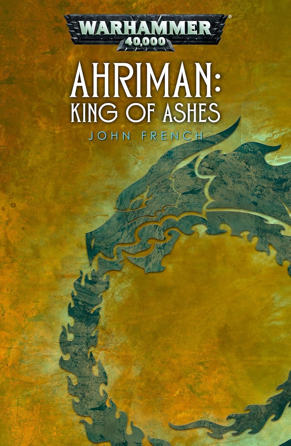 Cover of the ebook edition of 'Ahriman: King of Ashes': Magnus the Red, broken and tortured by echoes of past, present and future, finds something on whi...