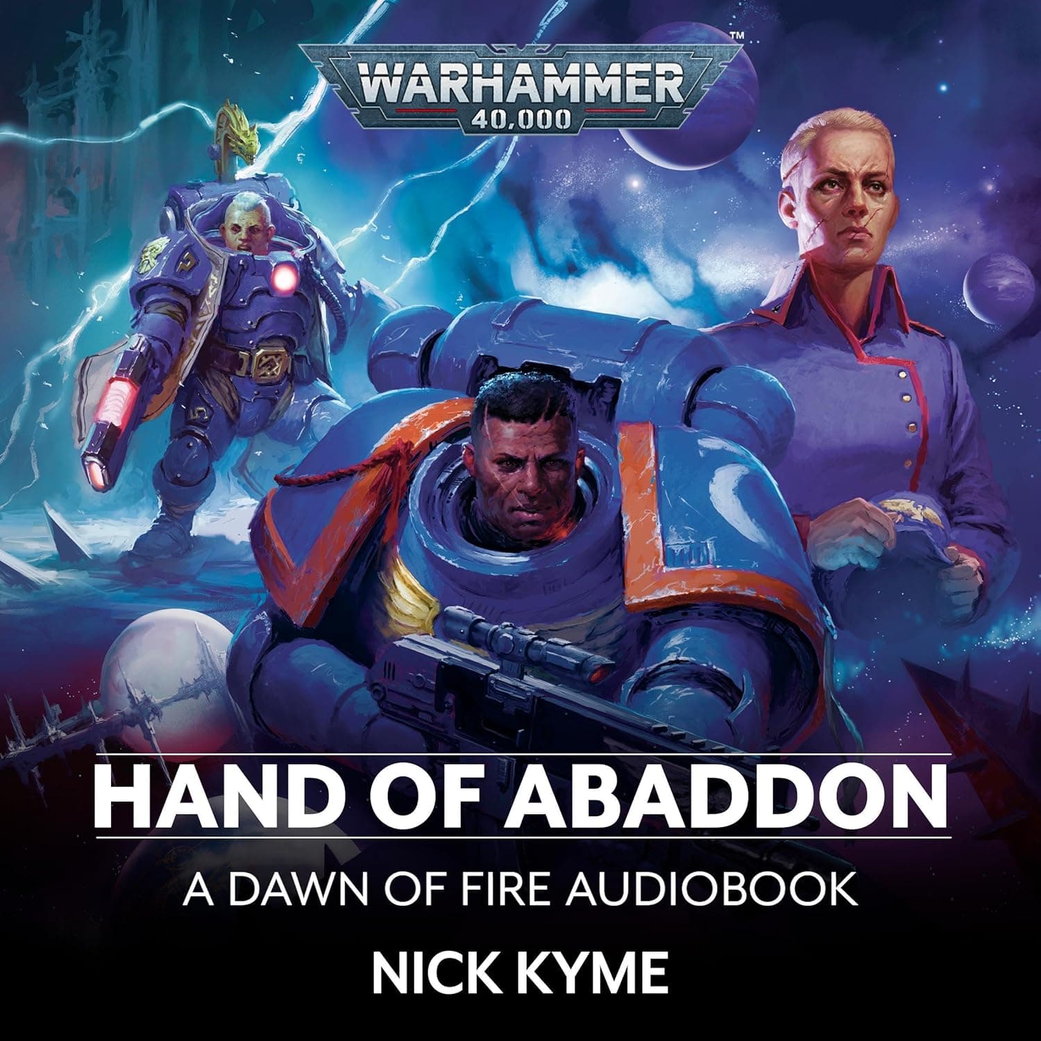 Cover of the audiobook edition of 'Hand of Abaddon': A Dawn of Fire Audiobook