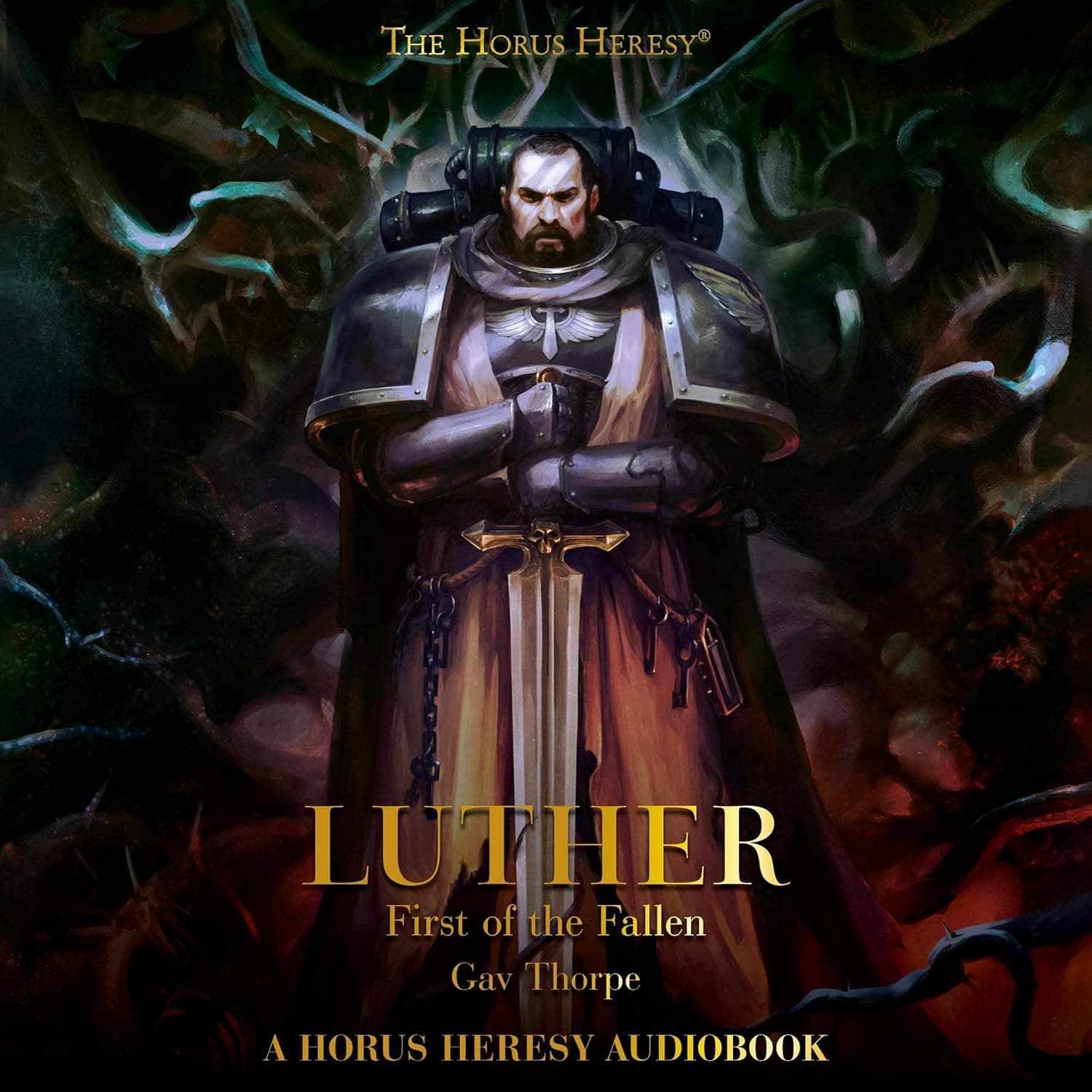 Cover of the audiobook edition of 'Luther: First of the Fallen': A Horus Heresy Audiobook