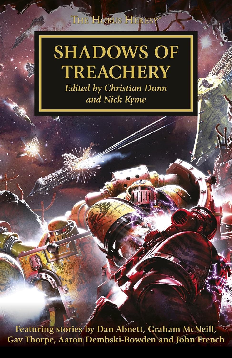 Cover of the paperback edition of 'Shadows of Treachery': The New York Times bestselling series, Featuring stories from Dan Abnett, Aaron Dembski-Bowden an...