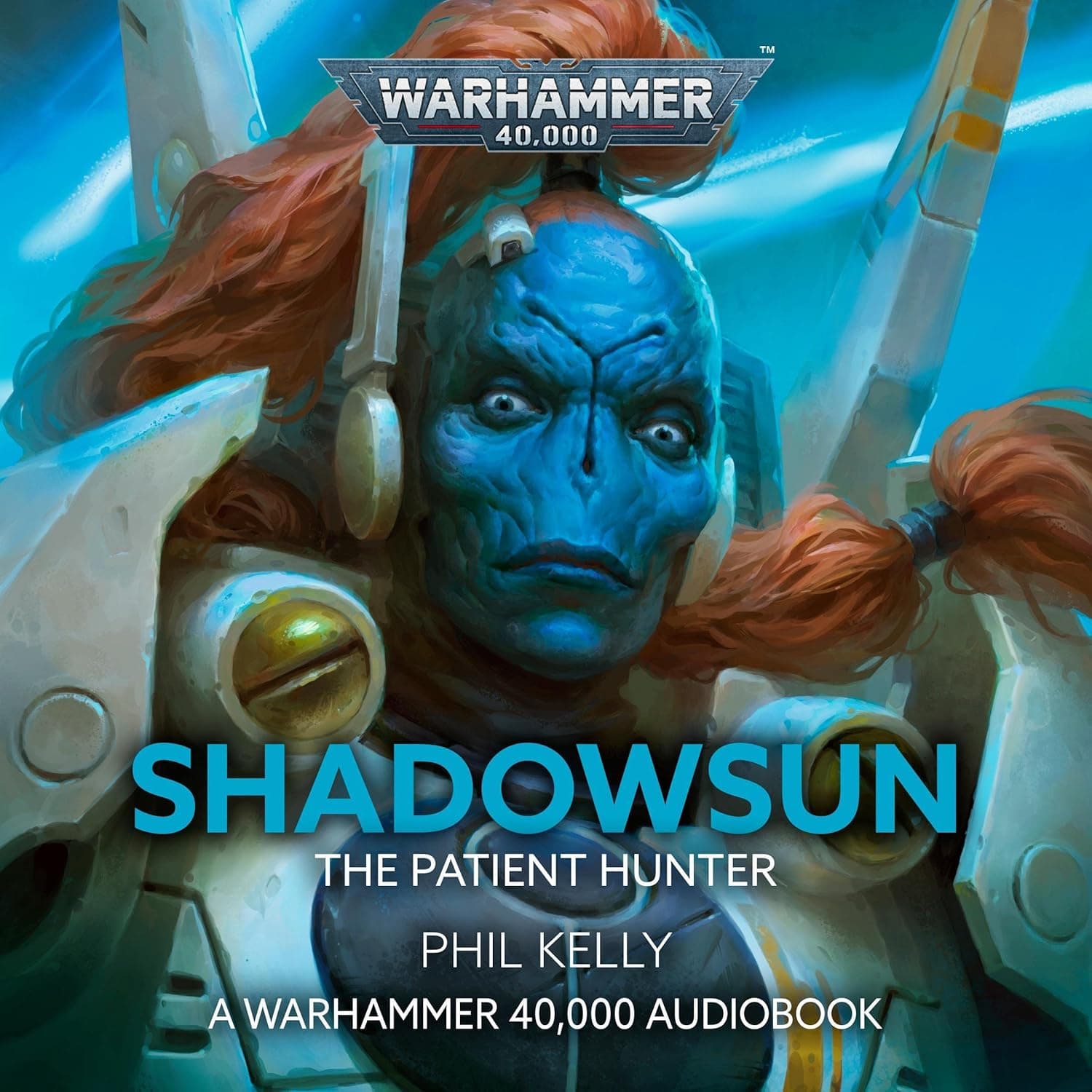 Cover of the audiobook edition of 'Shadowsun: The Patient Hunter': A Warhammer 40