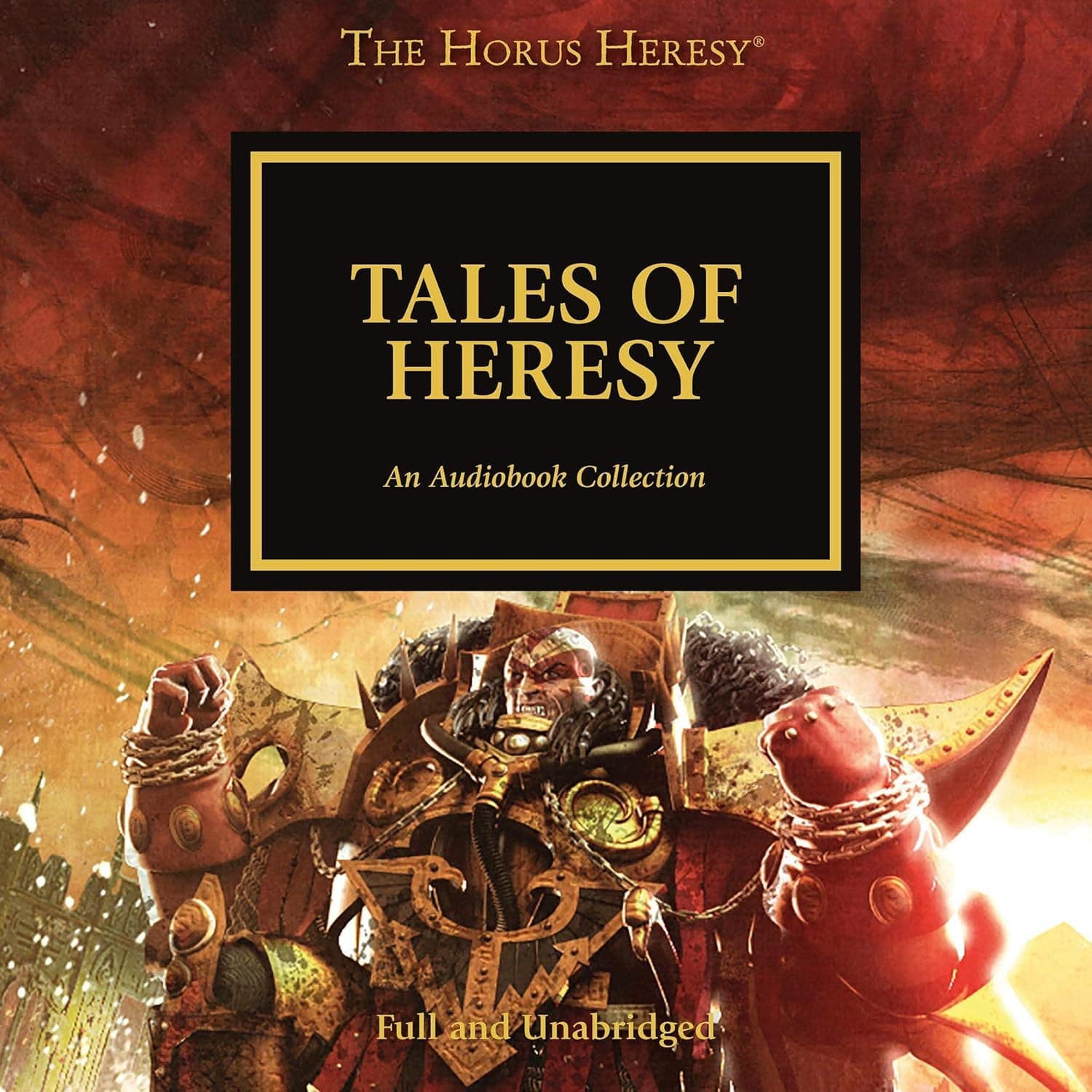 Cover of the audiobook edition of 'Tales of Heresy': Full and Unabridged