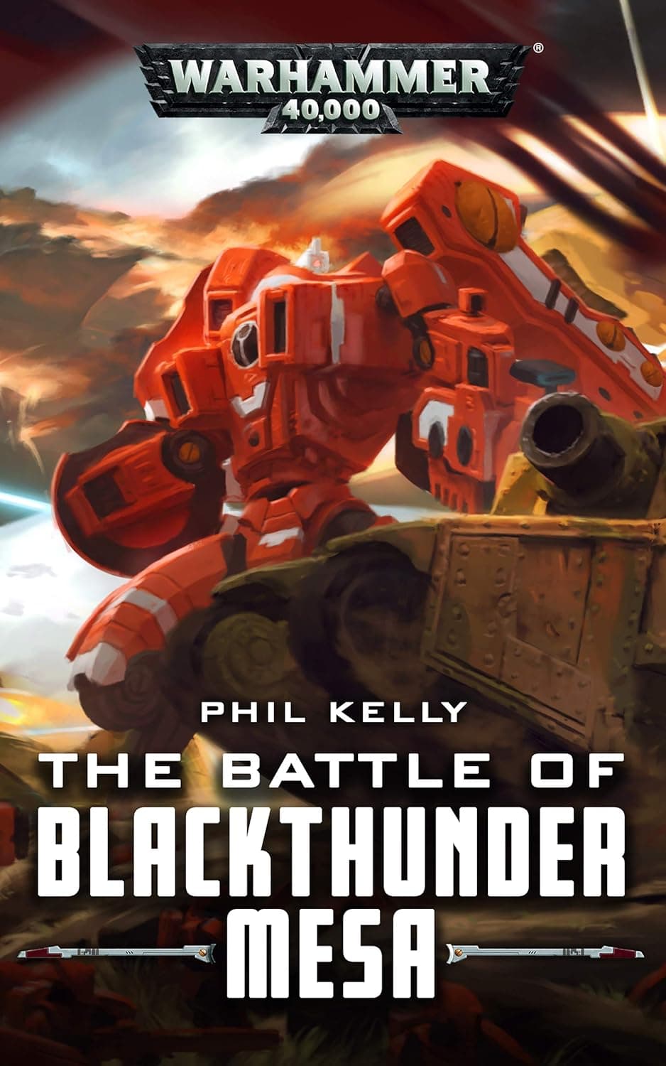Cover of the ebook edition of 'The Battle of Blackthunder Mesa': Defending a T'au Empire training facility from a column of Imperial tanks, Commander Bravestorm m...