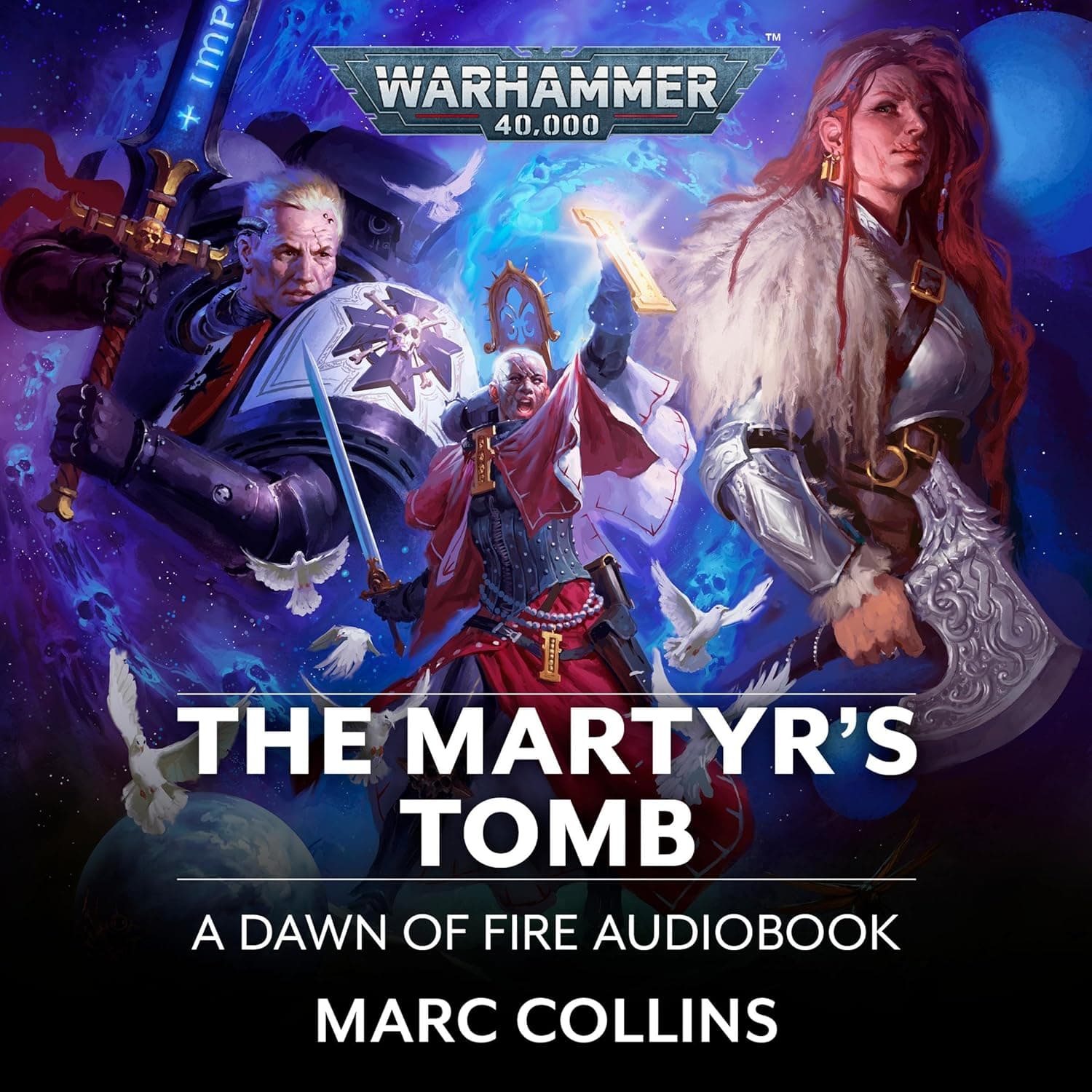 Cover of the audiobook edition of 'The Martyr's Tomb': A Dawn of Fire Audiobook